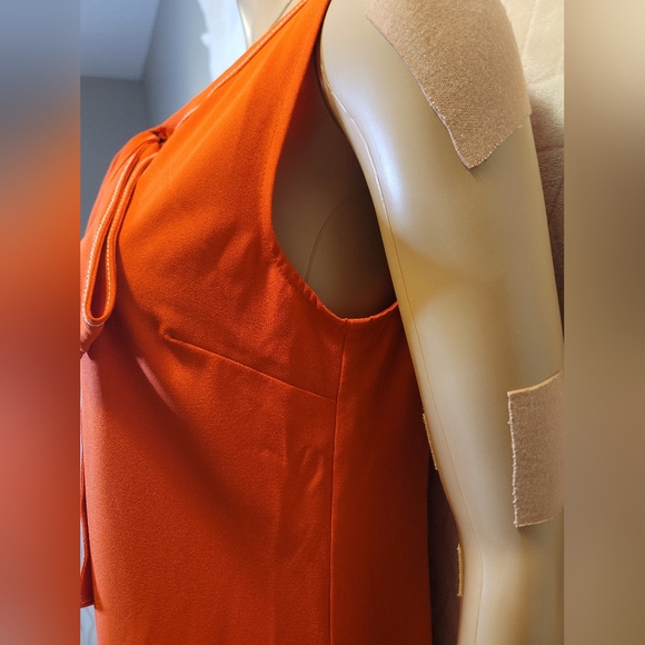 Maison Jules Rusty/ Fire Orange Mini Dress with Ribbon Accent - Picture 5 of 10